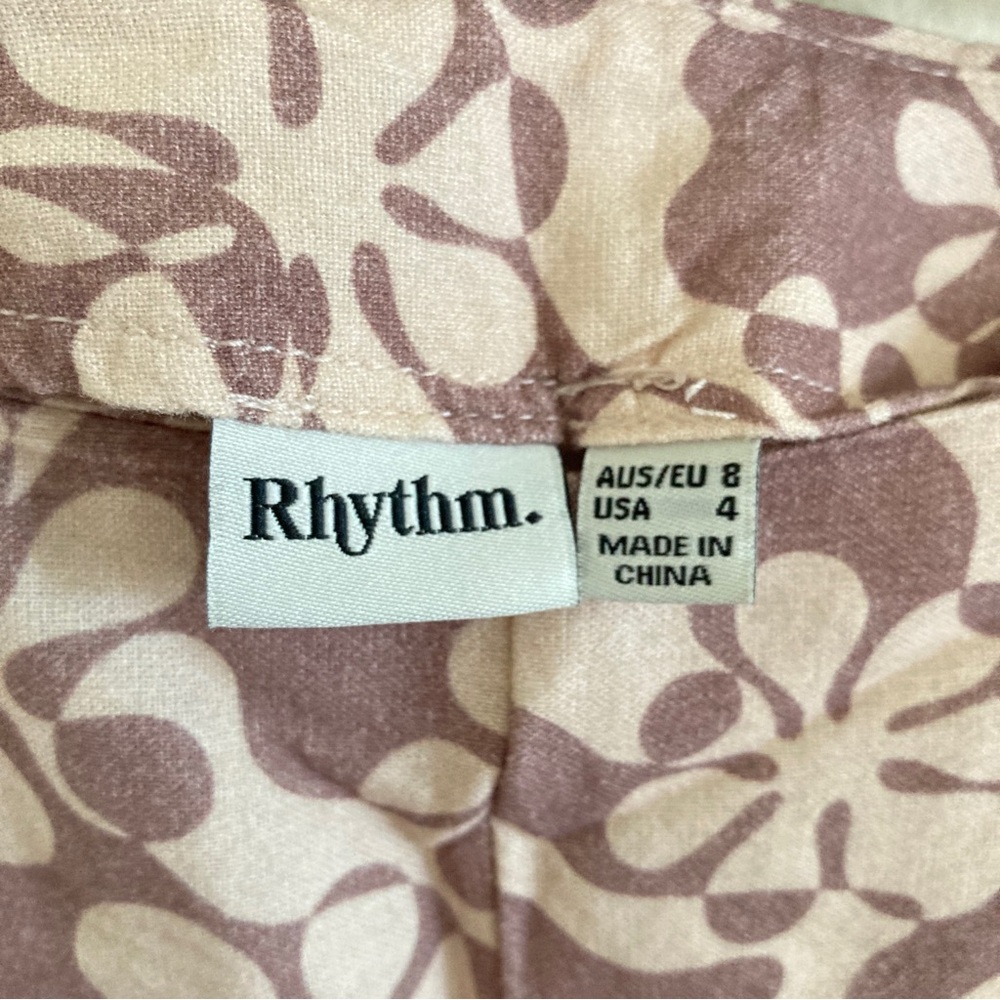 Rhythm Pattern Print Wide Leg Pants Size 4 - Picture 6 of 8